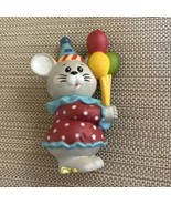 Enesco Clown Mouse &amp; Balloons Figurine Cake Topper Birthday Party 1984 V... - £3.94 GBP