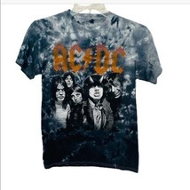 AC/DC Tie Dye Rock Band Grey White T-Shirt Size Small - $21.77