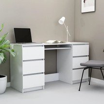 Writing Desk White 140x50x77 cm Engineered Wood - £138.34 GBP