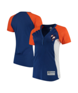 New York Mets Majestic Women&#39;s Rhinestone Henley V-Neck T-Shirt Blue Siz... - £26.83 GBP