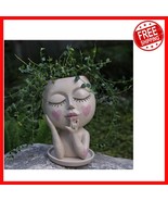 Charming Head Planter with &#39;I Love You&#39; Gesture - Indoor &amp; Outdoor Resin... - $543.45 MXN