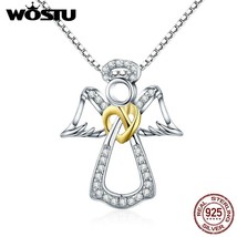 WOSTU 2019 New Arrival 925 Sterling Silver Guardian Angel Chokers Necklaces for  - £21.04 GBP