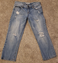 Aeropostale Jeans Womens Sz 0 Blue Distressed Denim Ankle Stretch Low Ri... - $13.10