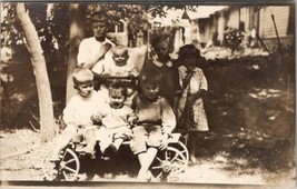 RPPC The Cutest Children on Wagon Barefoot Smiles Real Photo Postcard V8 - £10.13 GBP