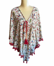 America &amp; Beyond womens Swimsuit Coverup sz s/M Parakeet Peacock Floral ... - £23.51 GBP