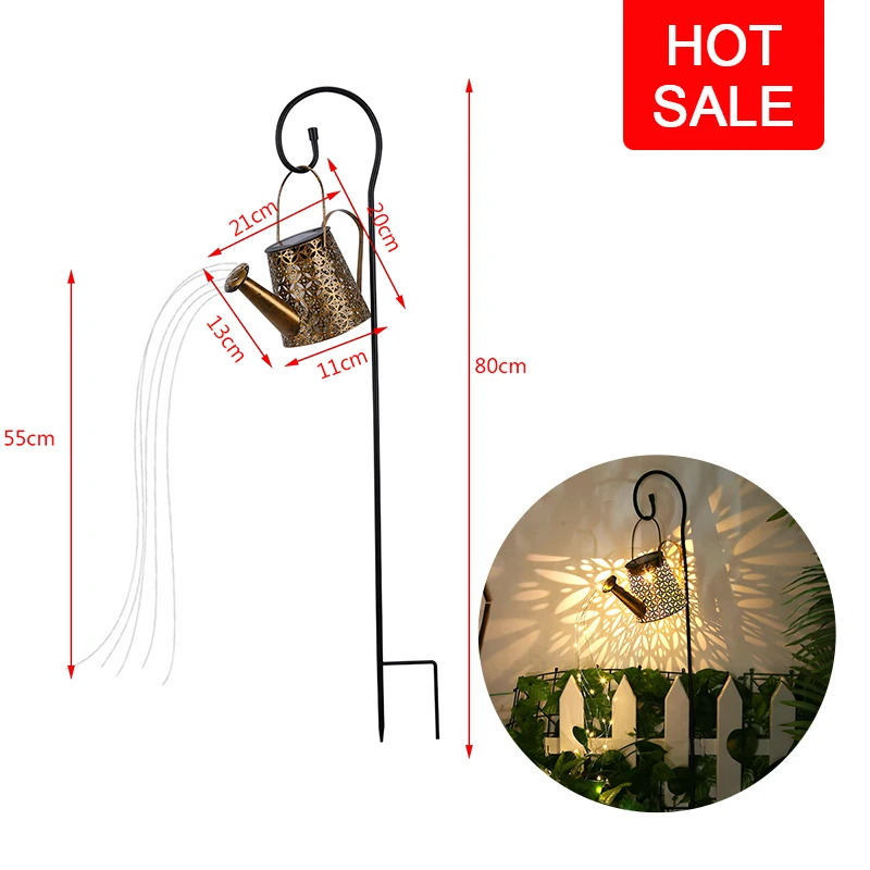 Solar LED Light Outdoor Watering Can String Sprinkles   Out  Garden Decoration O - £45.67 GBP