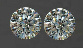 Pair Off White Round Brilliant Cut Loose Moissanite Best For Earrings - £16.39 GBP