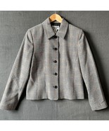 Pendleton Herringbone Plaid Black/White/Tan Virgin Wool Blazer - Women&#39;s 8 - $903.42 MXN