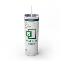 Freak in the Sheets Spreadsheet Themed Tumbler Gift Office Humor, Glitte... - $34.99