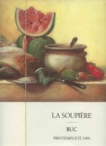 La Soupiere Menu &amp; Postcard Hotel Climat of Buc France Soup Restaurant 1991 - £22.08 GBP