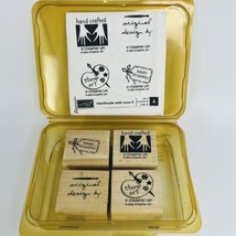 Stampin&#39; Up! ‘Handmade with Love II’ Set of 4 Rubber Stamps Art Signature Stamps - £5.85 GBP