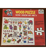 Vintage Wood Puzzle: Now I Know My ABC’s - Schoolhouse Random House Made... - €12,15 EUR