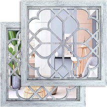 Wocred 2 Pcs Square  Wall Mirror,Gorgeous Rustic Farmhouse Accent, 12”X12” - £28.76 GBP