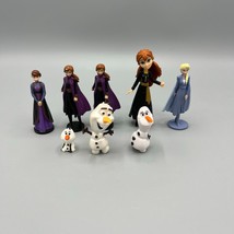 Lot of 8 Disney Frozen Figures Anna x4, Elsa x1 &amp; Olaf Snowman x3 Various Sizes - £15.58 GBP