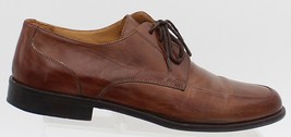 JOHNSTON &amp; MURPHY Shoe Mens Size 9.5 Handcrafted Italy  OXFORD Brown Lea... - $43.55