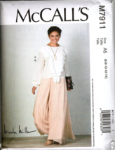 McCall&#39;s M7911 Misses 6 to 14 Nicole Miller Top and Pants Uncut Sewing Pattern - £13.31 GBP