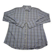 Charles Tyrwhitt Shirt Mens 18/37 Blue Plaid Slim Fit Jermyn Street London - $18.69