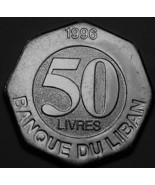 Lebanon 50 Livres, 1996 Gem Unc~8 Sided~Only Year Ever Minted - $4.52