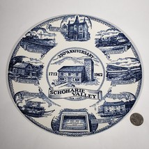 Schoharie Valley New York 250 Anniv 1712 1962 10&quot; Blue Plate Kettlesprin... - £17.50 GBP