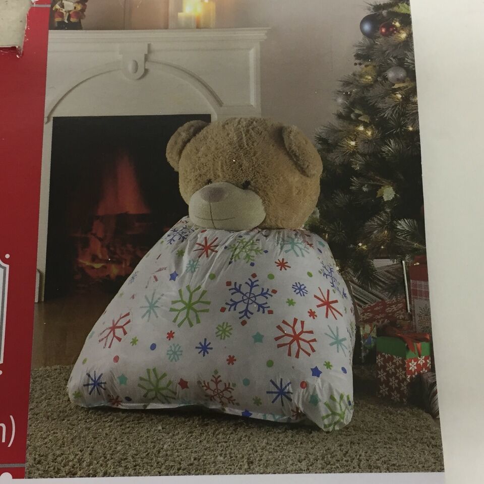 Primary image for Holiday Time Giant White 36" Gift Bag Snow Big Large Sack Christmas Plush Bear