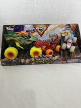 Monster Jam MEDIEVAL Monsters Truck 3 Pack Dragon Sparkle Smash Dirt Squad Dugg - $23.38