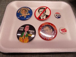 Republican Political Pins ~ NIXON &amp; GW BUSH Pro-Nixon Anti-Bush 1 Dim Bulb etc - £10.64 GBP