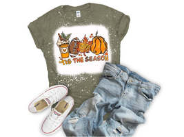 &#39;tis the season...for PUMPKINS, FOOTBALL, LEAVES AND LATTES! - Bleached Tee - £18.85 GBP+