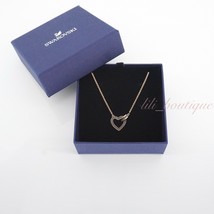 NIB Swarovski 5465686 Lovely Necklace Heart Crystal Gray Rose Gold Plati... - $78.95