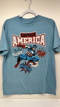 Marvel Captain America Shirt Size L Mens Shield Logo Comics Super Heroes Graphic - £11.80 GBP