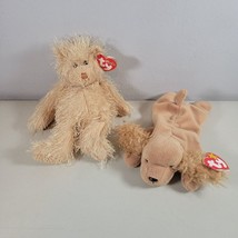 Ty Beanie Babies Lot Punkies Frizzy The Bear and Spunky Dog Plush Retired - £10.72 GBP