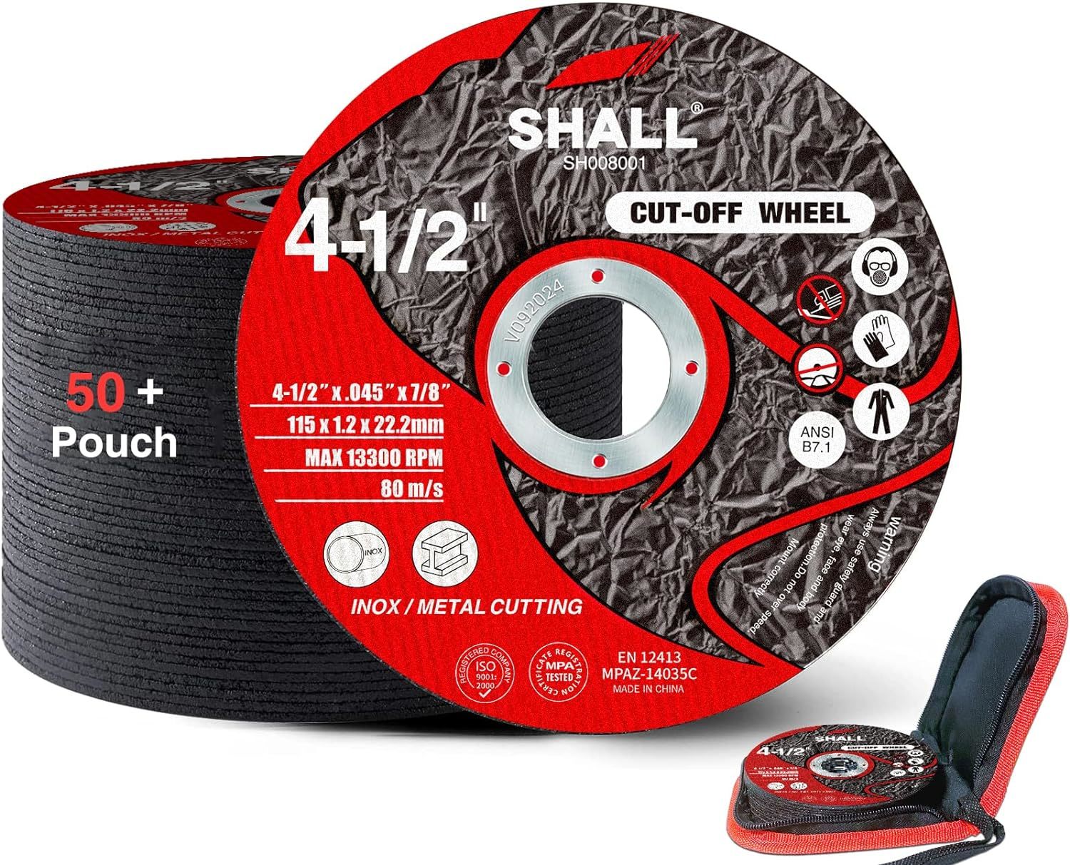 50-Piece Set Of Cut Off Wheels, Measuring 4 1/2 X 7/8 Inches, Complete W... - $30.00