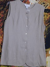 Women&#39;s BUTTON-UP Sleevesless Blouse By Casual Corner Annex Size X - £7.79 GBP