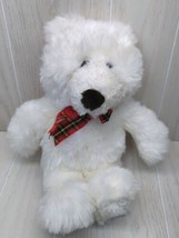 Chosun Just Friends White Teddy Bear Plaid Red Bow Plush Stuffed Animal ... - £11.67 GBP