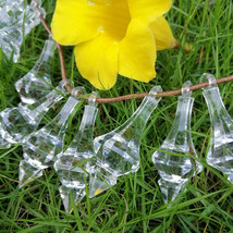 50/100Pcs Clear Faceted Acrylic Beads Prism Pointed Pendant Chandelier 15*45mm - £6.54 GBP+