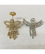 Articulated Angels Gold &amp; Silver Tone With Rhinestones &amp; Halo LOT 2 - €18,92 EUR
