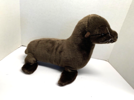 FAO Schwarz Brown Plush Stuffed Seal Toy Animal 2012 18 in L - £11.90 GBP