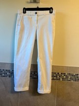 Pre-owned BODEN White Straight Leg Cropped Pants SZ 4 Petite - $38.61
