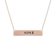 Rose Gold Ribbon HOPE Plate Necklace - $26.31