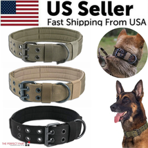 2&quot; Wide Tactical Heavy Duty Nylon Large Dog Collar K9 Military with Metal Buckle - £11.69 GBP+