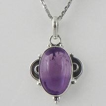 925 Sterling Silver Amethyst Gems Handmade Pendant Necklace Women Gift PSV-1909 - £26.85 GBP+