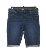 Soho New York Company Denim Jean Bermuda Shorts Size 8 Cuffed Blue Cotto... - £11.70 GBP