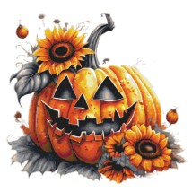 Thanksgiving cross stitch patterns/ Pumpkin Sunflowers Halloween 6 - £7.20 GBP