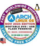 ARCH LINUX OS / BOOTABLE DVD, USB / LIVE, FULL INSTALL / MACS, PCS, FAST... - $169.87 MXN