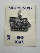 Vintage Sterling Silver Iowa .925 State Souvenir Charm New Old Stock - $18.95