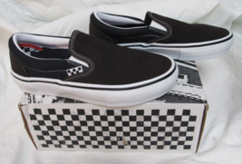 NEW Youth Dark Brown Navy Vans Skate Slip On Athletic Shoes M-4.5 W-6 NIB - £27.22 GBP