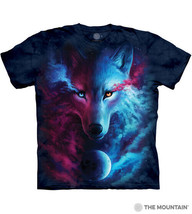 Where Light &amp; Dark Meet Wolf Unisex Adult T-Shirt The Mountain 100% Cott... - £20.93 GBP+
