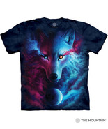 Where Light &amp; Dark Meet Wolf Unisex Adult T-Shirt The Mountain 100% Cott... - £21.36 GBP+