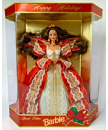 1997 Rare Happy Holidays Barbie Brunette Misprint NIB BD12 - £790.94 GBP