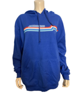 Jazzercise Royal Blue Hooded Pullover Long Sleeve Sweatshirt Size XL - $32.57 CAD