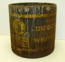 Vintage Dutch Boy White Lead Container 100 Lbs Crusty Used Rusty Plant Container - £14.04 GBP